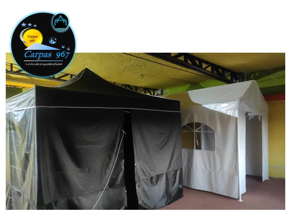carpa plegable 3x3 negra con paredes